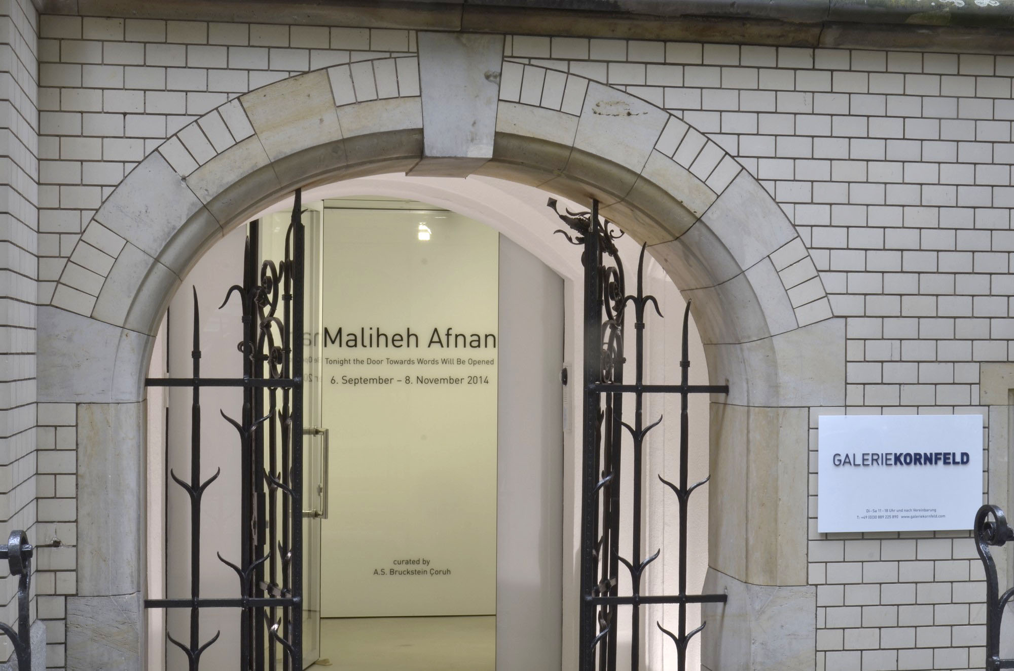 Tonight the Door Towards Words Will be Opened, Maliheh Afnan @ Galerie Kornfeld, 2014